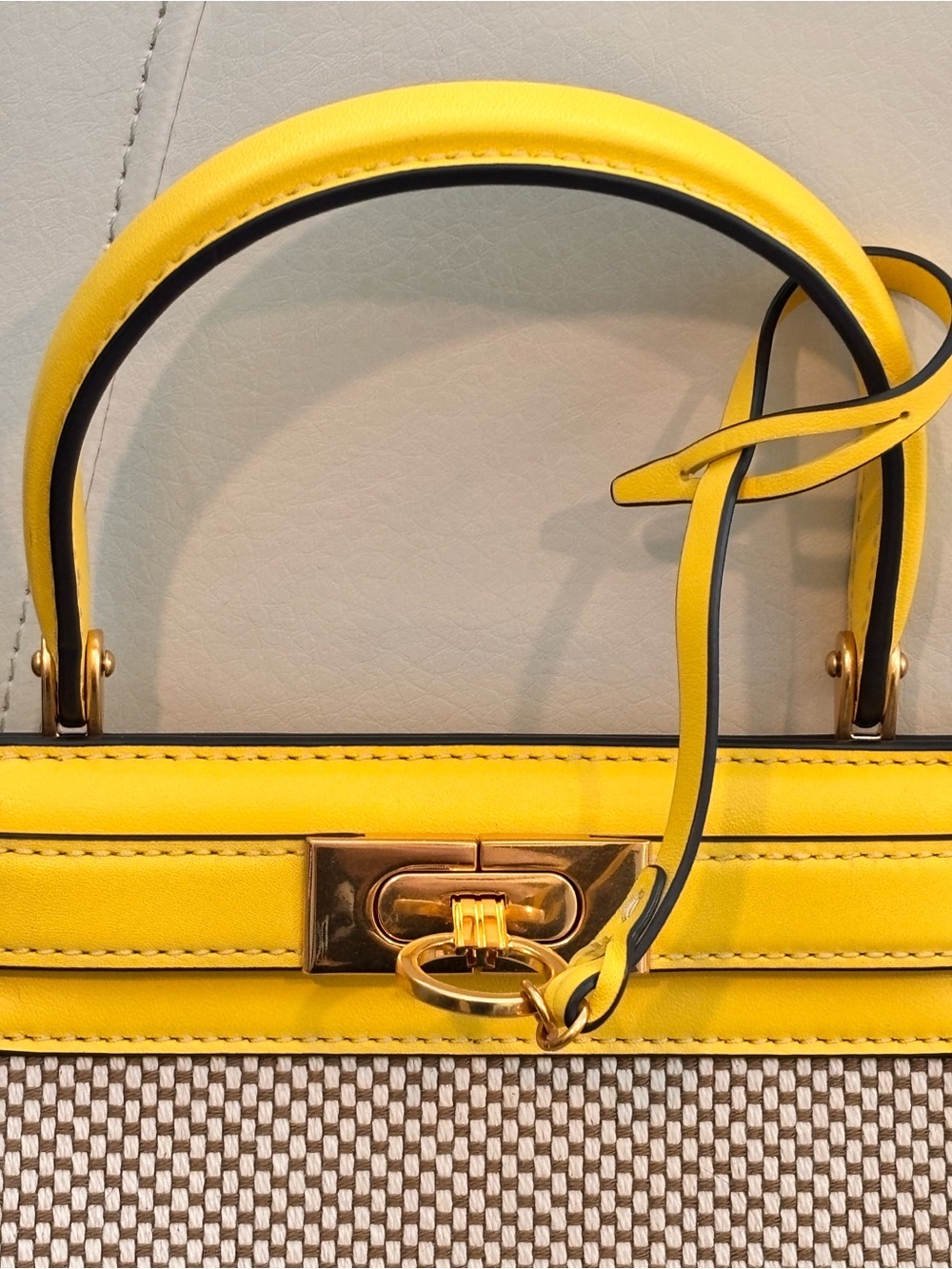TORY BURCH Yellow Petite Lee Radziwill Woven Mini Bag NWOT - Picture 12 of 16